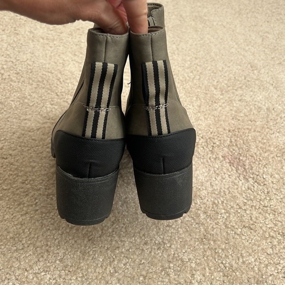 New Dr. Scholls Ankle Boots Block Heel Comfort Taupe Size 8 - Picture 4 of 7